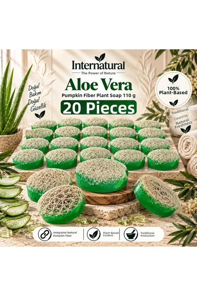 Dermolive Internatural Aloe Vera Pumpkin Fiber Herbal Soap 20 Pack (20 X 110 g)