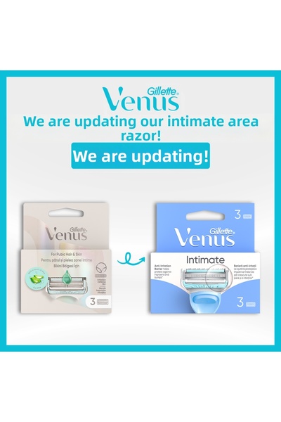 Gillette Venus Intim Zone 3-Pack Replacement Razor Blades for Women
