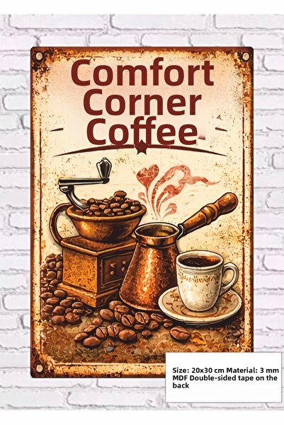 Hayat Poster Relaxation Coffee Coffee Corner Decoration Mdf Painting Retro Wo...