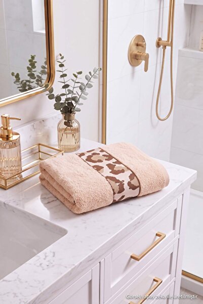 TRENDYOLMİLLA HOME 100 % Baumwolle, Leoparden-Jacquard-Gesichtshandtuch, 50 x...