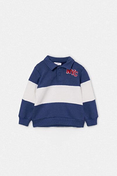 TRENDYOLKIDS Indigo Boy's Plain Knitted Sweatshirt Tkdaw27Sw00002
