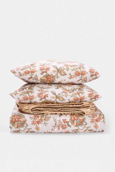 TRENDYOLMİLLA HOME Double Floral Patterned Heritage Themed Duvet Cover Set Tp...