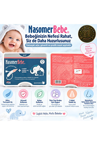 SANTASYA NAZAL ASPİRATOR NASOMER BEBE + 5 YEDEK UÇ