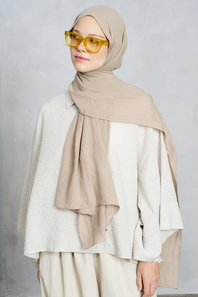Madame Polo Rami shawl - dark beige