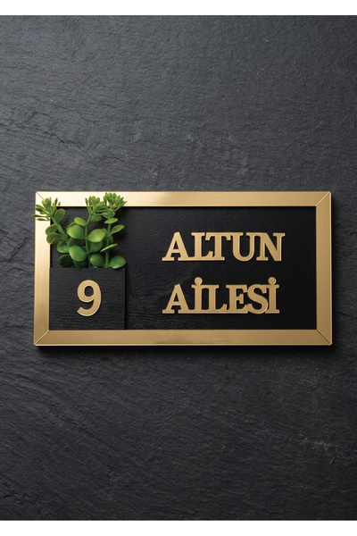 MiwoHome Kişiye Özel Ahşap Kapı İsimliği Çiçekli – 10x20 cm MDF Dekoratif Kap...