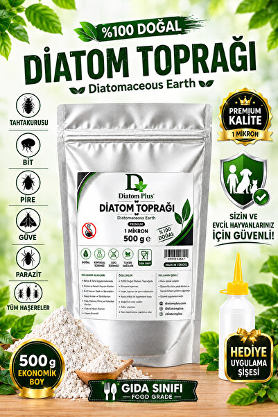 Doğal Diatom Tahtakurusu,Bit,Pire,Parazit ve Tüm Haşereler İçin 500gr