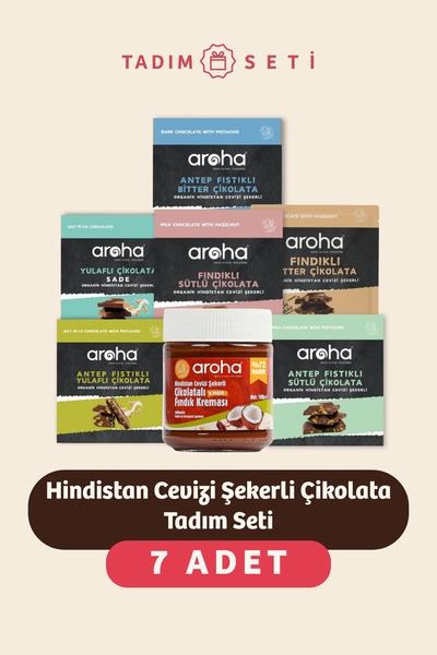 AROHA Hindistan Cevizi Şekerli Çikolata Tadım Seti