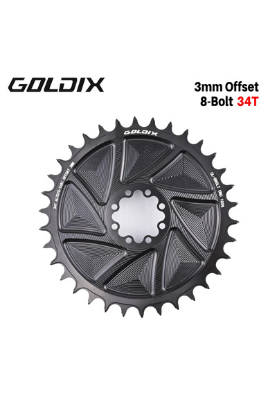 Choice 8Bolt 34T GOLDIX 8-Bolt Direct Mount AERO Bicycle Chainring Narrow Wid...