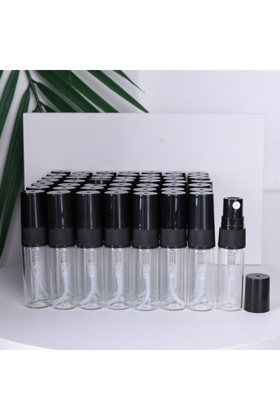Choice زجاجات عطر زجاجية شفافة عالية الجودة سعة 3 مل، 50 قطعة، لون أسود، عرض ...