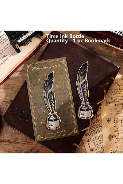 Choice Time Ink Bottle 1 PC Vintage Ink Bottle Metal Bookmark Unique Film & B...