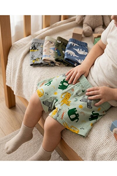 USLULAR Boys' Boxers 100% Cotton Patterned 6-Pack – Breathable Soft Fabric