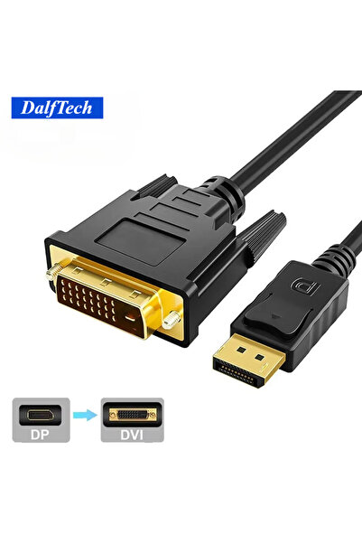 Choice كابل محول DisplayPort DP إلى DVI أسود بطول 1.8 متر ودقة FHD 1920*1080 ...