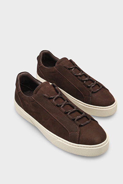 Capone Outfitters Efram Hakiki Deri Nubuk Gizli Bağcıklı Erkek Günlük Şık Spo...