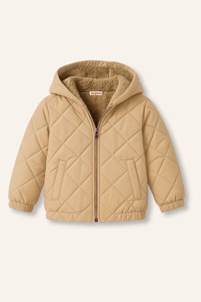 Zeyland Unisex Çocuk Kapüşonlu Mont - Beige