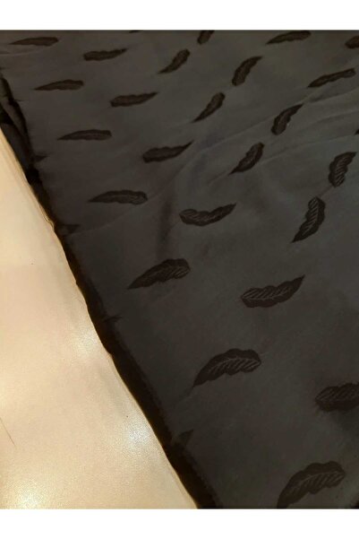 Safir Kumaş Elbiselik Yaprak Desenli Gül ipek Kupra 3 Metre