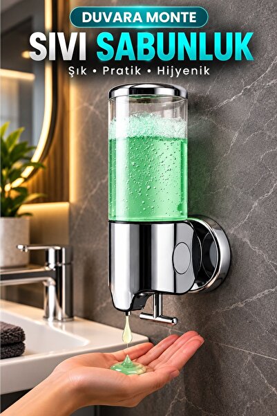 Kitchen Live Duvara Monte Sıvı Sabunluk 450ml Manuel Sabunluk Banyo Şampuan Duş Dispenseri