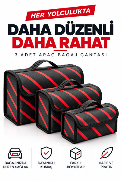 Arnee 3'lü Araç Bagaj Çantası Araba Bagaj Organizer Bagaj Düzenleyici Çanta