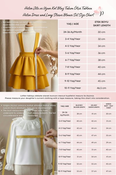 Parla Kids Girl's Helen Yellow Strap Tie Gilet October 29 Dress Ecru Lace Long Sleeve Blouse Evening Dress Set