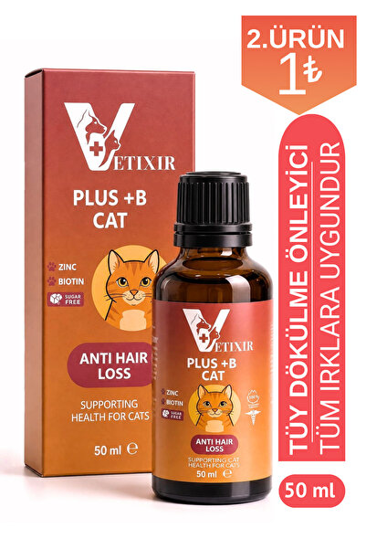 VETIXIR Plus B Kedi İçin Tüy Dökülme Engelleyici Deri Sağlığı Damlası Tüy Dök...