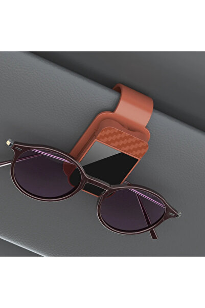 Choice Brown Car Sun Visor Sunglasses Clip Holder Stable Eyeglasses Hanger Ca...