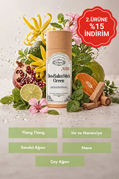 Rosece Deo Balm Stick Green | Doğal Koltuk Altı Deodorant Roll On Vegan | Uni...