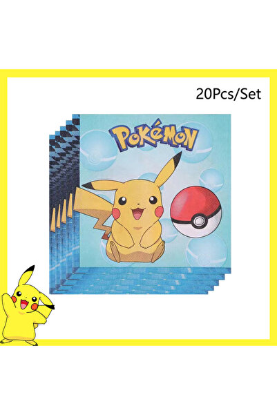 Choice1 Napkin 20Pcs Pokemon Birthday Party Decoration Pikachu Disposable Tab...