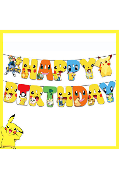 Choice12 Banner 1Pcs Pokemon Birthday Party Decoration Pikachu Disposable Tab...