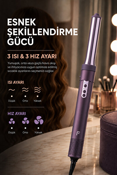 Fakir AirVibe Saç Şekillendirici Set – 7’si 1 Arada, Otomatik Saç Sarma, Fön, Bukle ve Düzleştirme