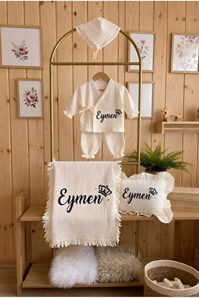 İsimli %100 Pamuk 5 li Müslin Hastane Çıkışı