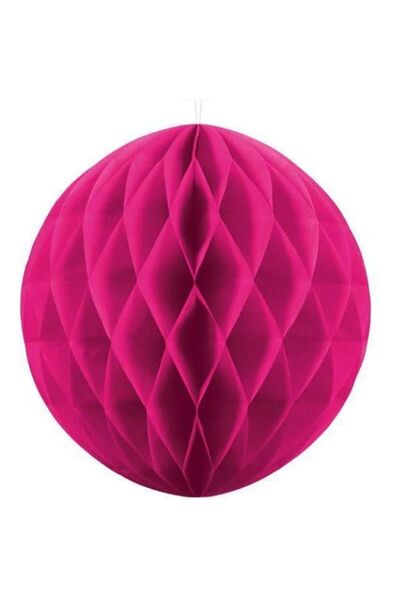 partidolu Fuşya Pembe Renk Honeycomb Petek Dekor Asma Süs 25 cm 1 Adet