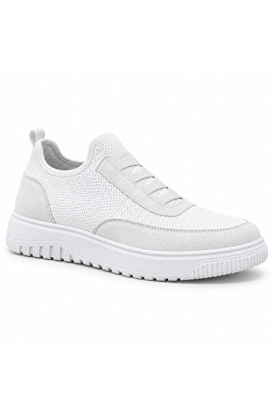 BESKAR Ba0911 White Men's Sneaker - Special Knitted Knitwear, Breathable Leat...