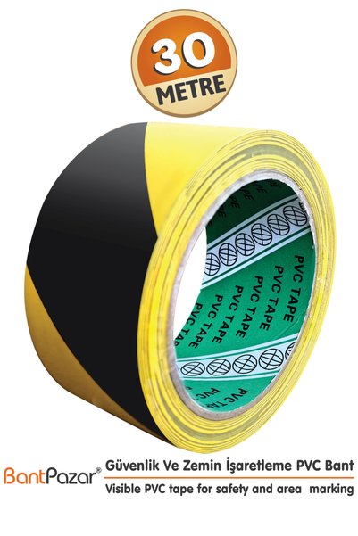BantPazar 50x30 Zemin Yer İşaretleme Güvenlik Bandı Pvc İkaz Bantı