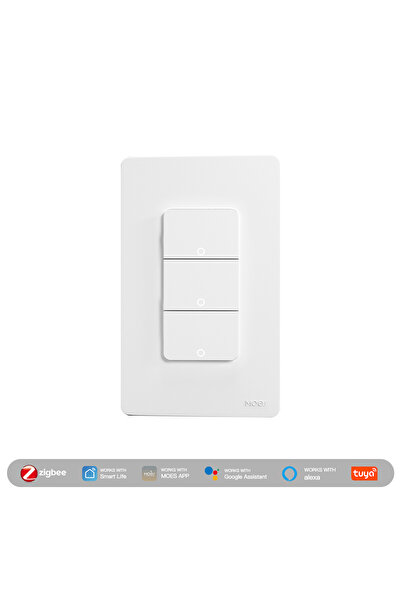 Choice4 مفتاح إضاءة ذكي MOES Zigbee بثلاثة أزرار، مفتاح حائط يعمل بالضغط، متو...