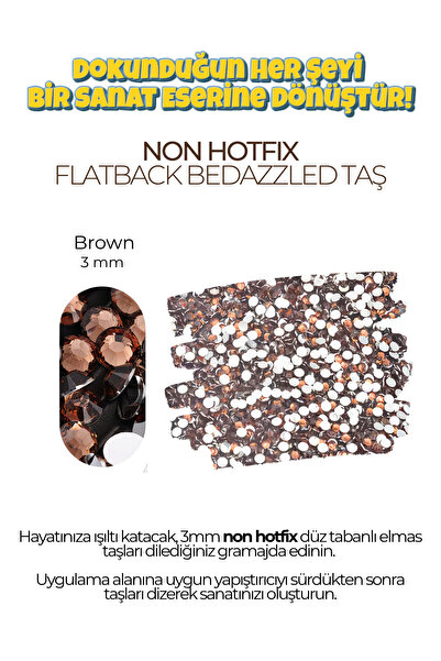 Brextco Store 1000 Adet 3mm Rhinestone Boncuk | Flatback Süsleme Taşı | Non-H...