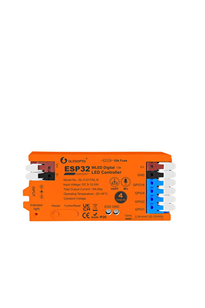 Choice 2 Years Orange Shell GLEDOPTO 4 Channel ESP32 WLED Controller 017WL-D ...