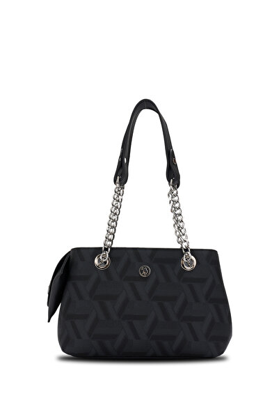 U.S. Polo Assn. حقيبة كتف نسائية سوداء-سوداء Us26521