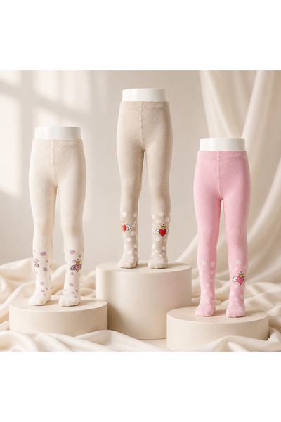 Pink Bunny gift for your baby 80% βαμβάκι, 3 τεμάχια, καλσόν με φτερωτή καρδι...