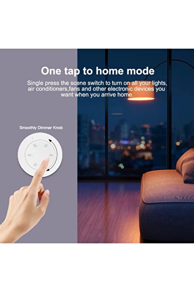 Choice WHITE Smart Knob Switch DIY Wireless Scene Button Rotatable Dimmer Swi...