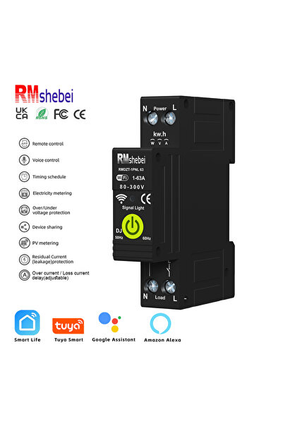 Choice 2 63A ORMshebei Tuya 1P+N WiFi Smart Circuit Breaker Two-way Metering ...