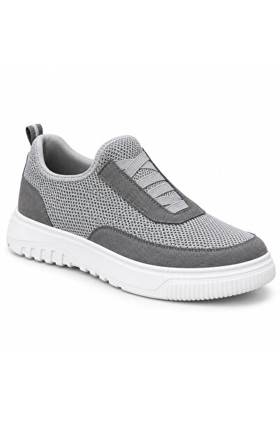 BESKAR Ba0911 Gray Men's Sneaker - Special Knitted Knitwear, Breathable Leath...