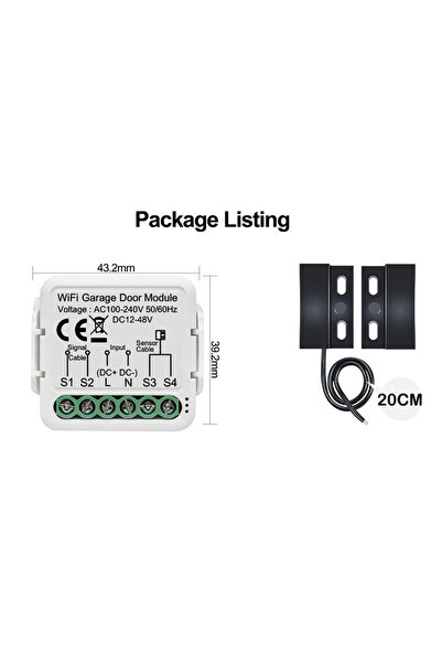 Choice1 وحدة تحكم واي فاي لفتح باب المرآب DC12-48V مع تقنية زيجبي ومؤقت ومؤقت...