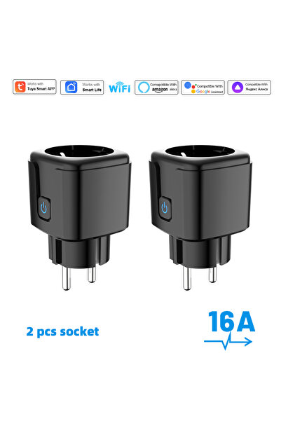 Choice1 مقبس ذكي واي فاي 16 أمبير (قطعتان) من تويا مع تحكم عن بعد ومراقبة الط...