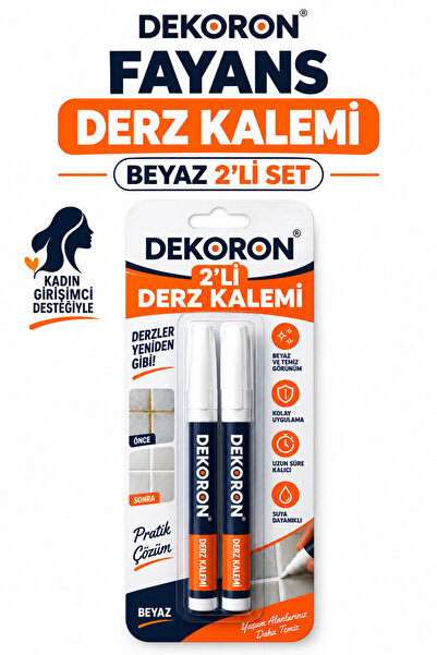 DEKORON Fayans Derz Kalemi Beyaz 2 Li Set 2 Adet Yedek Uç