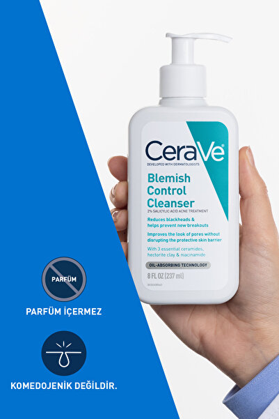 CeraVe Yağlı ve Akneye Eğilim Gösteren Ciltlere Özel Salisilik Asit İçerikli Yüz Temizleme Jeli 236 ml