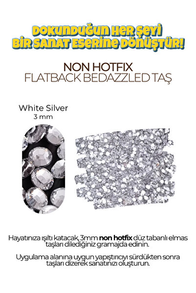 Brextco Store 1000 Adet 3mm Rhinestone Boncuk | Flatback Süsleme Taşı | Non-H...