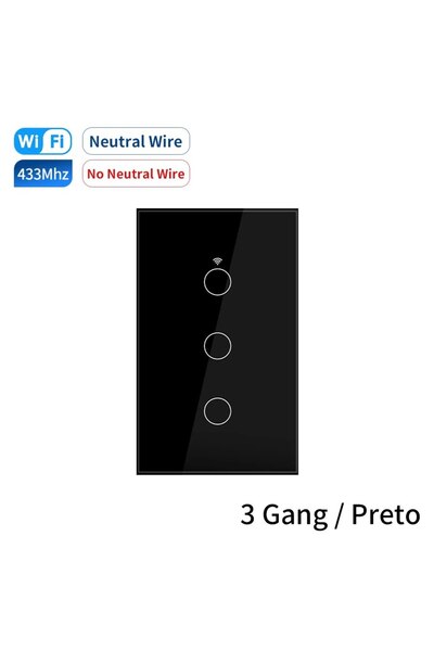 Choice5 GGBEE 3Gang-Black US Plug Tuya WiFi Smart Light Switch No Neutral Wir...