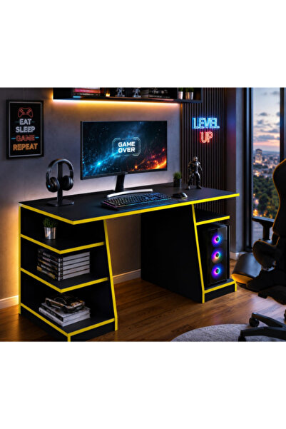 BAYOLD MOBİLYA ARVEX OYUNCU MASASI - BİLGİSAYAR MASASI - GAMER MASASI SİYAH &...