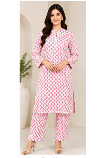 6TEEN Women’s Pink Leaf Print 2-Piece Suit