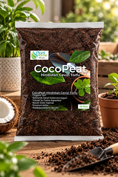 plant-home 10 Litre Hindistan Cevizi Torfu %100 Doğal Torf - Cocopeat Hindist...