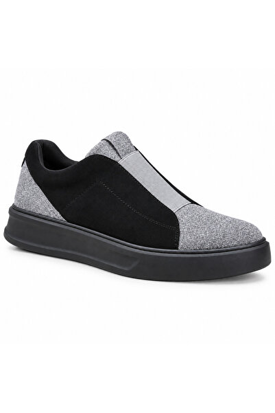 BESKAR Kb-007 Black Gray Men's Shoes - Single Velcro Strap, Laceless, Black H...